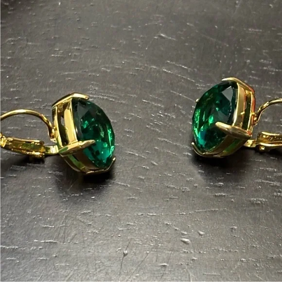 Kate Spade New York ♠️ emerald green jewelled drop earrings - Picture 9 of 10
